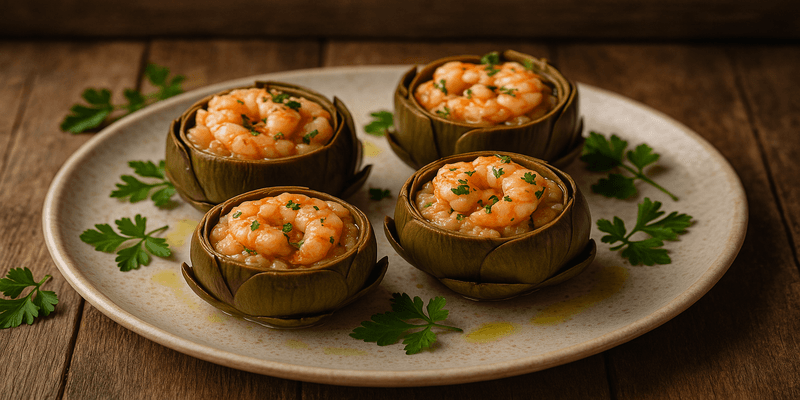 Carxofes Farcides de Gamba