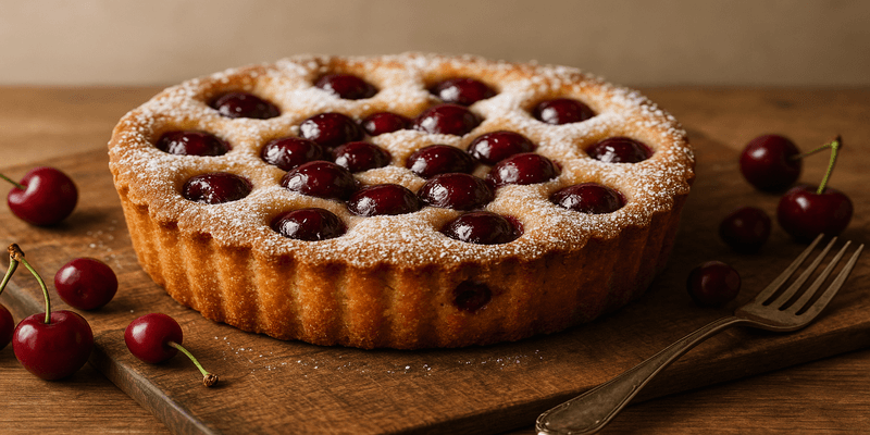 COCA de CIRERES-estil tarta