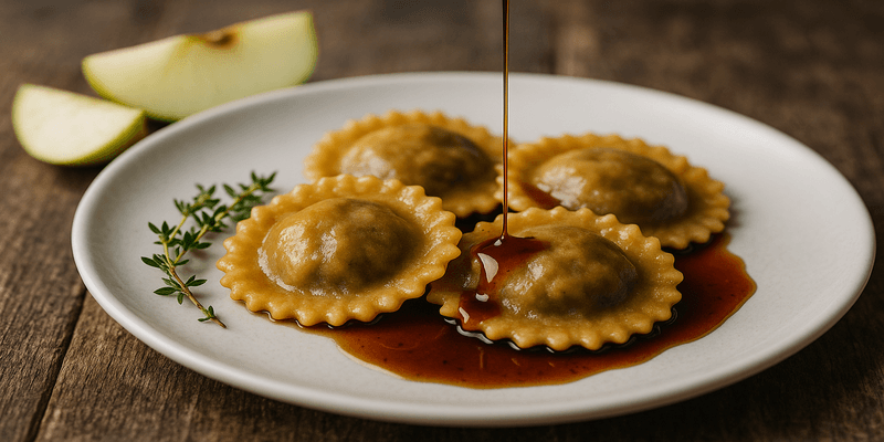 Header image for Raviolis de Poma i Botifarra Negre (Am Reducció de Ratafia)