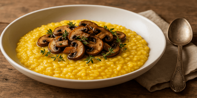 Header image for RISOTTO DE SAFRÀ i XAMPINYONS (o qualsevol altra acompanyament prèviament cuit))